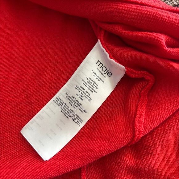 Maje Sweater Women's Size 2 Red Button Up Cardigan - Picture 4 of 4